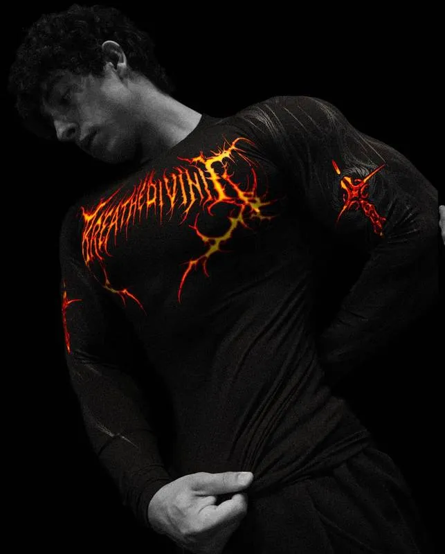 Fallen Knight Long Sleeve Compression — Orange
